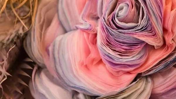 以顏色輕柔的紙層層堆疊并錦簇成花朵的展覽活動(dòng)，真的驚喜了雙眼