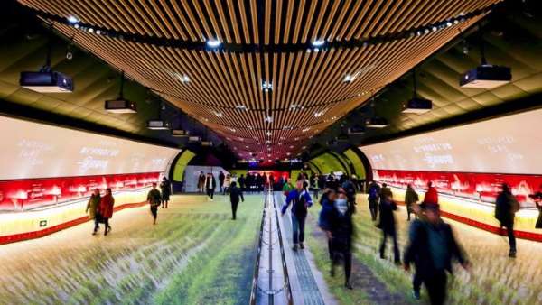 稻夢空間快閃店活動刷新了上海徐家匯地鐵通道，世外稻源原來如此