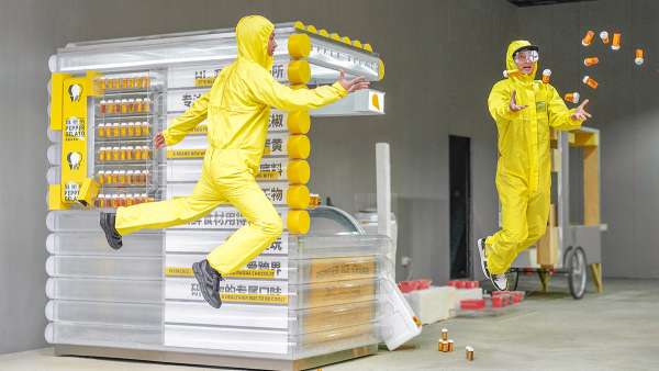 麻辣味道的冰淇淋快閃店活動(dòng)打造成一座實(shí)驗(yàn)室，產(chǎn)品包裝超硬核