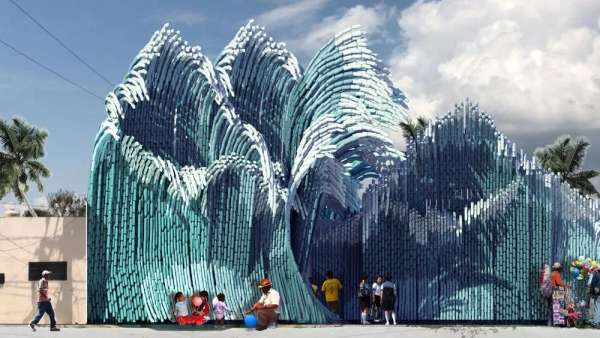 像這樣的環(huán)保主題展覽活動(dòng)裝置真的是變廢為寶，美！