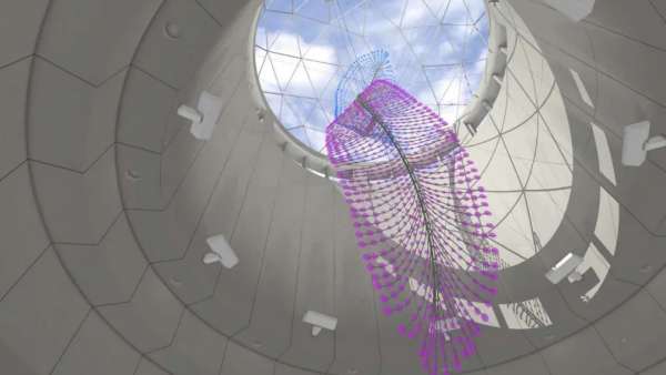 臺(tái)北捷運(yùn)站打造的這個(gè)藝術(shù)展覽活動(dòng)裝置已開始翩翩起舞